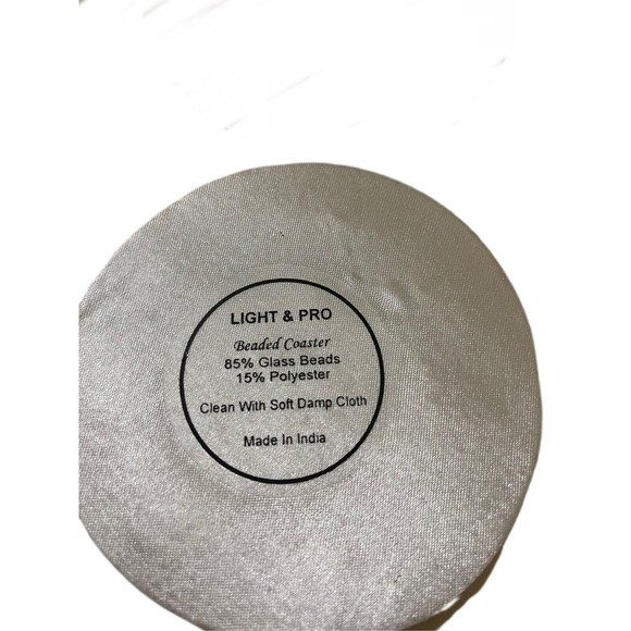 NWOT 6 Light & Pro  GLASS BEADED CHRISTMAS Bell COASTERS MADE IN INDIA See Pics - Picture 3 of 4